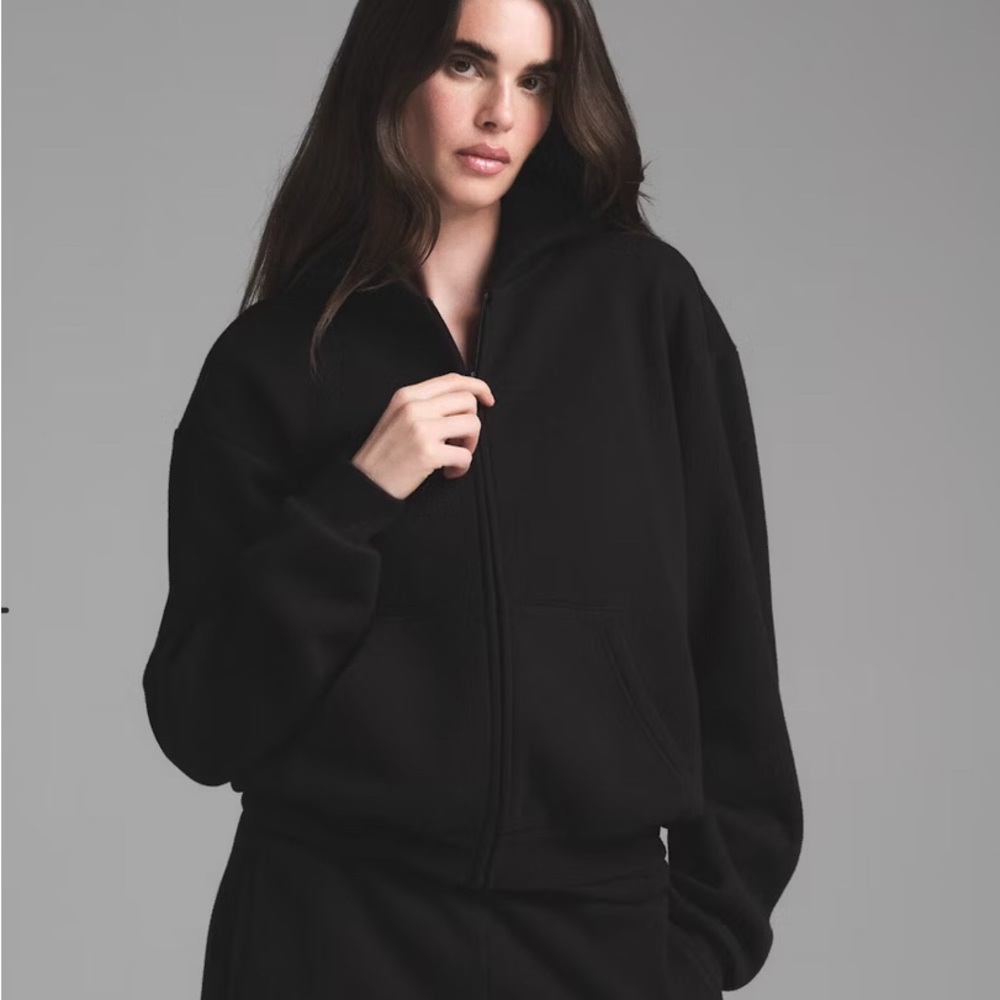 Skims Women's Black Zip Hoodie